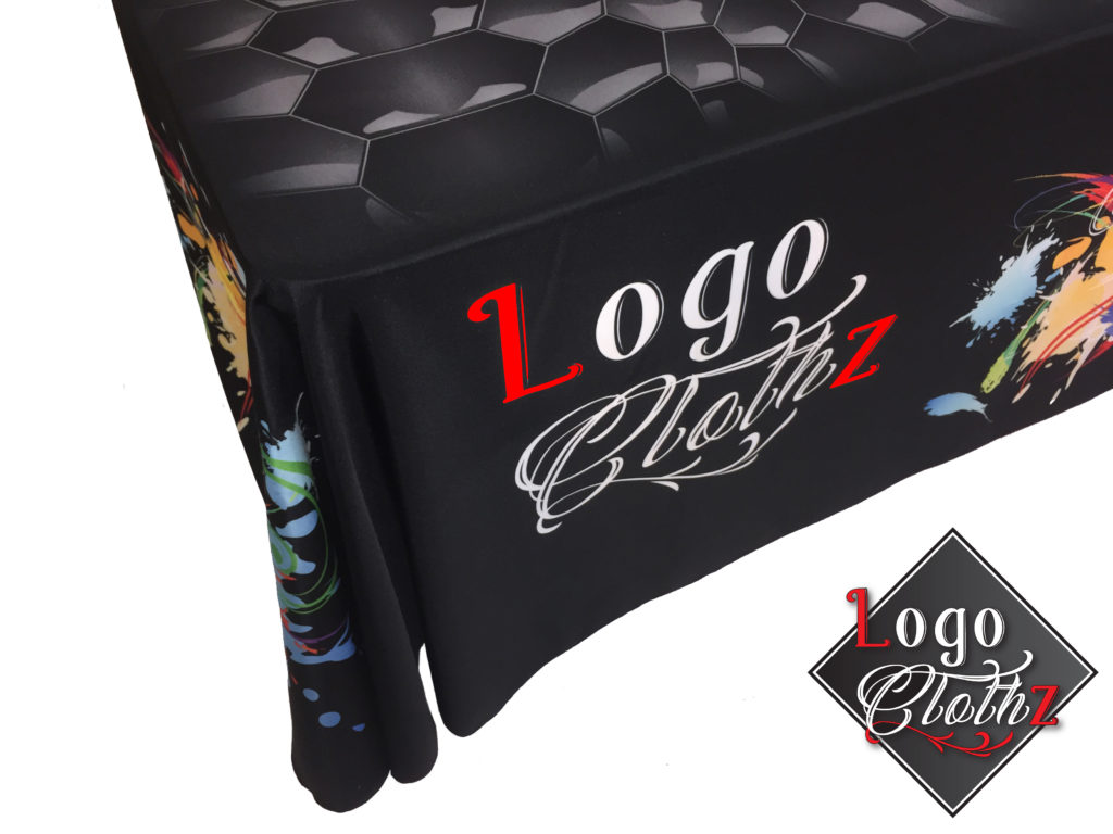logo printed table drape