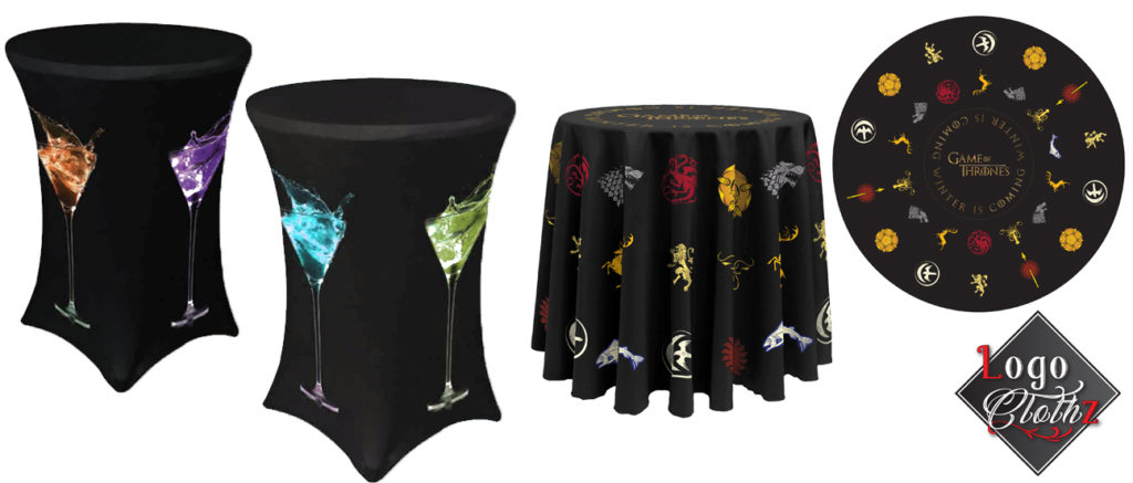 custom stretch and round tablecloths