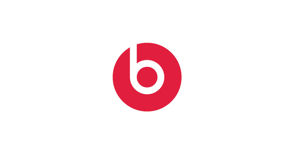 Beats logo Dr Dre in red
