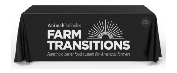 Tablecloth with farm transitions branding